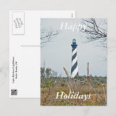 Cartes Pour Fêtes Annuelles Phare de Cape Hatteras Joyeuses Vacances (Devant / Derrière)