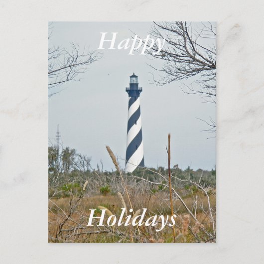 Cartes Pour Fêtes Annuelles Phare de Cape Hatteras Joyeuses Vacances (Devant)