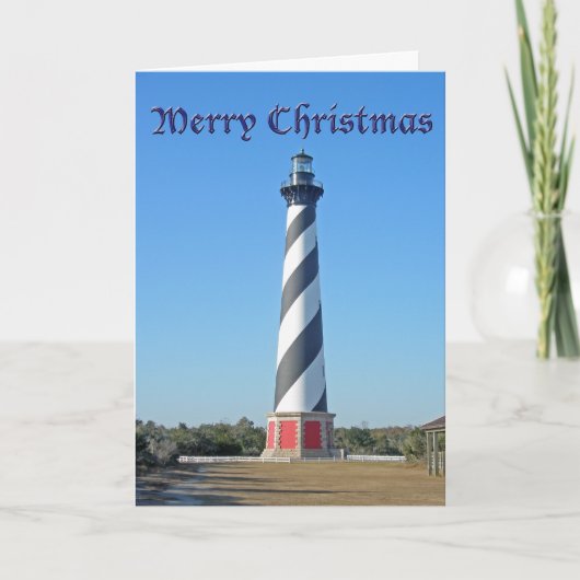 Cartes Pour Fêtes Annuelles Phare de Christmas Cape Hatteras (Devant)