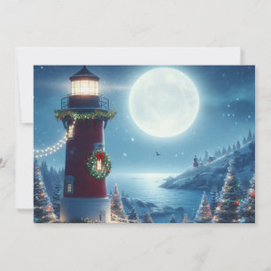 Cartes Pour Fêtes Annuelles Phare de Noël nautique