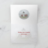 Cartes Pour Fêtes Annuelles Phare en neige Joyeux Noël (Intérieur)