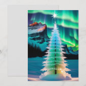 Cartes Pour Fêtes Annuelles phares nord arbre de noël (Devant / Derrière)