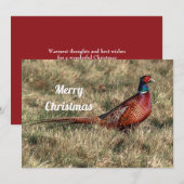 Cartes Pour Fêtes Annuelles Pheasant photo Appartement de Noël (Devant / Derrière)