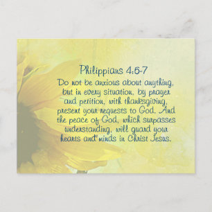 Cartes Pour Fêtes Annuelles Philippiens 4:6-7 La Paix de Dieu, Bible Verse
