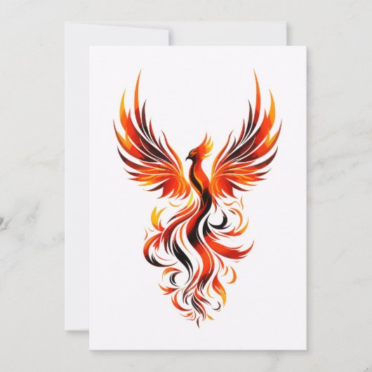 Cartes Pour Fêtes Annuelles Phoenix en flammes Vector Art (Devant)