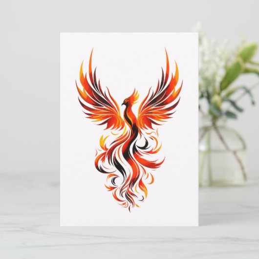 Cartes Pour Fêtes Annuelles Phoenix en flammes Vector Art (Debout devant)