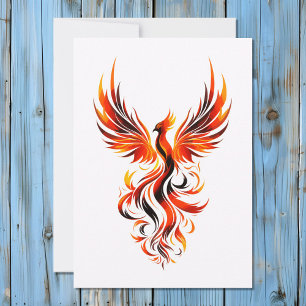 Cartes Pour Fêtes Annuelles Phoenix en flammes Vector Art