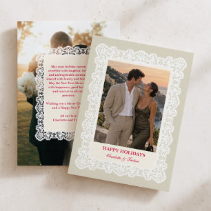 Cartes Pour Fêtes Annuelles Photo à cadre en dentelle
