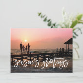 Cartes Pour Fêtes Annuelles Photo à lettrage pinceau de Vœux de la saison (Debout devant)