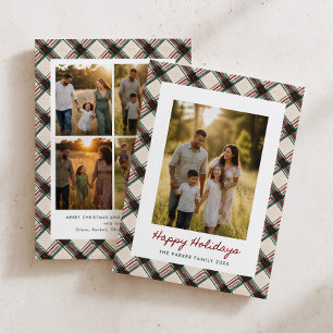 Cartes Pour Fêtes Annuelles Photo à motif tartan