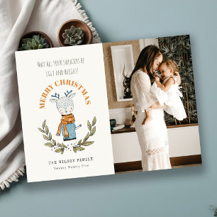 Cartes Pour Fêtes Annuelles Photo amusante Doux moche Reindeer feuilleté Noël