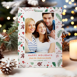 Cartes Pour Fêtes Annuelles Photo Appartement de Noël Botanique Joyeux