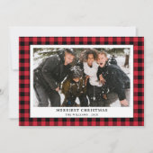 Cartes Pour Fêtes Annuelles Photo apposée en noir et rouge simple Noël (Devant)