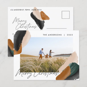 Cartes Pour Fêtes Annuelles Photo aquarelle minimaliste moderne en terre cuite