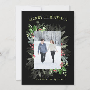 Cartes Pour Fêtes Annuelles Photo Aquarelle verte Joyeux Noël