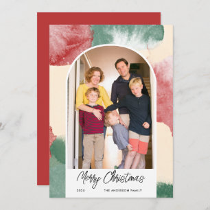 Cartes Pour Fêtes Annuelles Photo Arché de Noël Aquarelle Abstraite