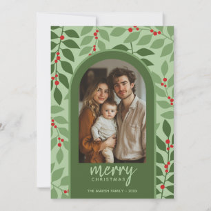 Cartes Pour Fêtes Annuelles Photo arche moderne - branches d'eucalyptus Noël