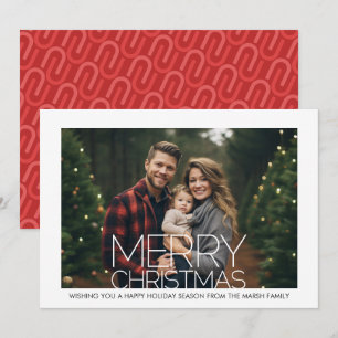Cartes Pour Fêtes Annuelles Photo avec bordure blanche - Noël motif rétro
