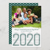 Cartes Pour Fêtes Annuelles Photo avec calendrier 2020 Evergreen Nouvel An (Devant / Derrière)