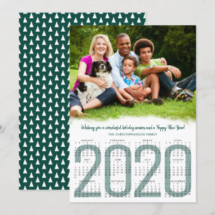 Cartes Pour Fêtes Annuelles Photo avec Calendrier 2020 Nouvel An À feuillage p