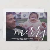 Cartes Pour Fêtes Annuelles Photo avec grand script MERRY superposition blanch (Devant)
