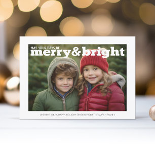 Cartes Pour Fêtes Annuelles Photo avec l'énorme Merry et Bright - simplement r