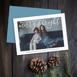 Cartes Pour Fêtes Annuelles Photo avec un énorme Joyeux et Lumineux - bleu pas