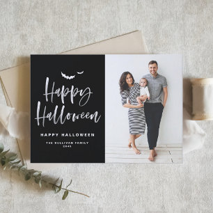 Cartes Pour Fêtes Annuelles Photo Black Happy Halloween Brush Letting