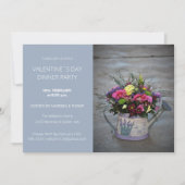 Cartes Pour Fêtes Annuelles Photo bleu moderne Dinner Party Script Photo (Devant)