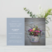 Cartes Pour Fêtes Annuelles Photo bleu moderne Dinner Party Script Photo (Debout devant)