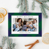 Cartes Pour Fêtes Annuelles Photo bleu vert plaid Noël