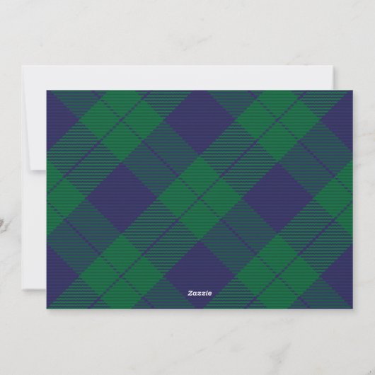 Cartes Pour Fêtes Annuelles Photo bleu vert plaid Noël (Dos)