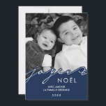 Cartes Pour Fêtes Annuelles Photo bleue de Joyeux Noël<br><div class="desc">Personnalisez ces cartes photos modernes et uniques de Noël avec vos images de famille de favori et message fait sur commande.</div>