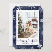 Cartes Pour Fêtes Annuelles Photo Blue Foil Joyeux Noël (Devant)
