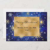 Cartes Pour Fêtes Annuelles Photo Blue Gold Snowflake Noël Noël Noël (Dos)