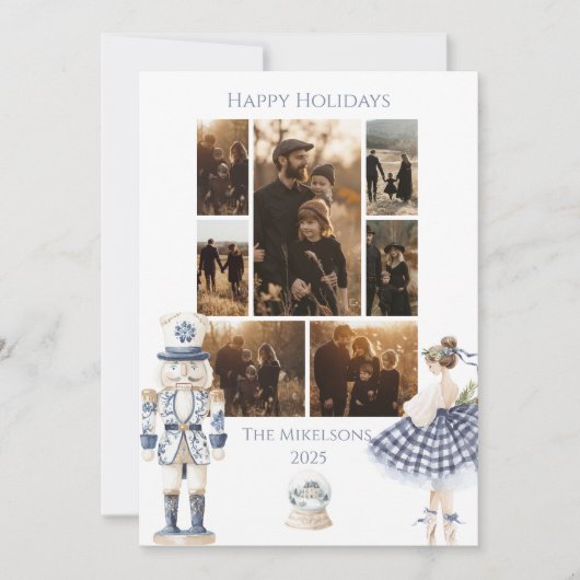 Cartes Pour Fêtes Annuelles Photo Blue Nutcracker Christmas (Devant)