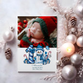 Cartes Pour Fêtes Annuelles Photo Blue Snowman Premier Noël