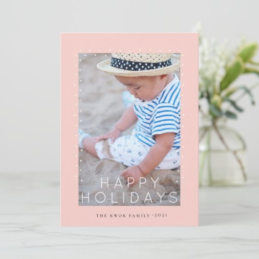 Cartes Pour Fêtes Annuelles Photo Blush Tidings (Debout devant)