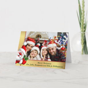 Cartes Pour Fêtes Annuelles Photo Bombe Père Noël Reindeer Famille Photo Noël