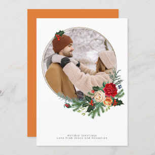 Cartes Pour Fêtes Annuelles Photo botanique de vacances d'hiver personnalisée