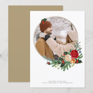 Cartes Pour Fêtes Annuelles Photo botanique de vacances d'hiver personnalisée