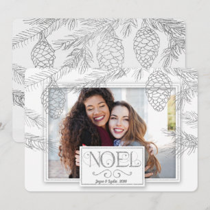 Cartes Pour Fêtes Annuelles Photo botanique Silver Pines Noel