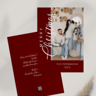 Cartes Pour Fêtes Annuelles Photo Bourgogne moderne voeux de Noël