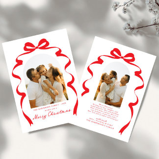 Cartes Pour Fêtes Annuelles Photo Bow moderne Joyeux Arche de Noël