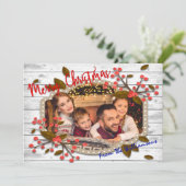 Cartes Pour Fêtes Annuelles Photo cadre de Noël rétro (Debout devant)