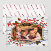 Cartes Pour Fêtes Annuelles Photo cadre de Noël rétro (Devant / Derrière)