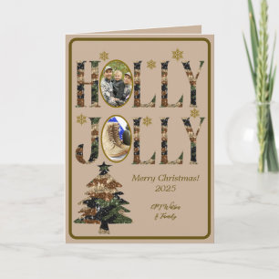 Cartes Pour Fêtes Annuelles Photo Camo Holly Jolly Joyeux Noël