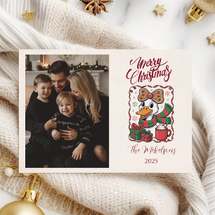 Cartes Pour Fêtes Annuelles Photo Canard Noël Cosy