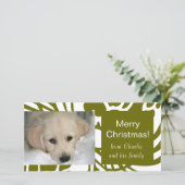 Cartes Pour Fêtes Annuelles Photo Cards de Green White Dog Christmas (Debout devant)