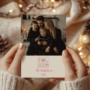 Cartes Pour Fêtes Annuelles Photo Casse-Noisette Rose Coquette Noël